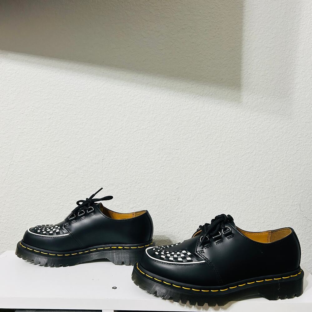 NEW Dr Martens Ramsey Creeper in Black White Rockabilly Size 7 Y2K Skater Punk - Picture 5 of 13